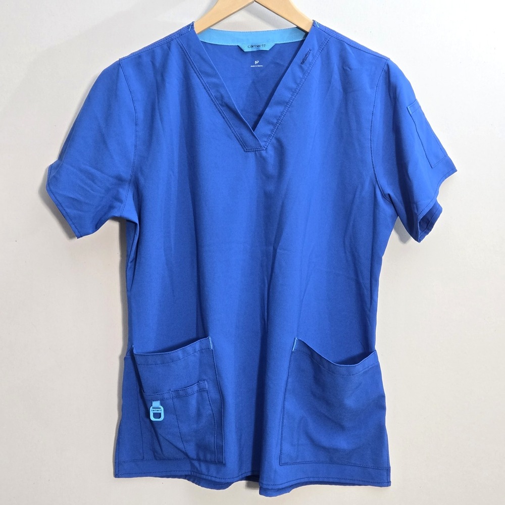 Carhartt Force Women's Scrub Top Size M Periwinkle Blue C12110‎ Occupational